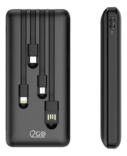 Power Bank I2go 10000mah 4 Em 1 Cabos Acoplados - I2go Plus