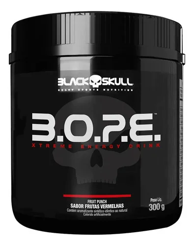 Pré Treino B.O.P.E - 300g - Sabor Frutas vermelhas- Black Skull