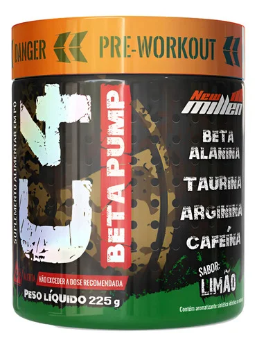 Pré Treino C4 Beta Pump 225g New Millen Diversos Sabores Sabor Limão