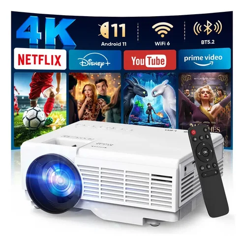Projetor Android 4k Profissional 10000 Lm Ansi Wi-fi Full Hd 5g Bluetooth Portátil HDMI USB TF