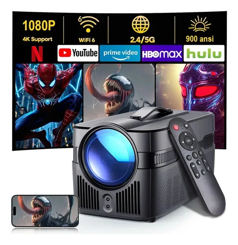 Projetor Magcubic HY450C Smart, Full HD 1080p, com Wi-Fi 6, Bluetooth e Android TV