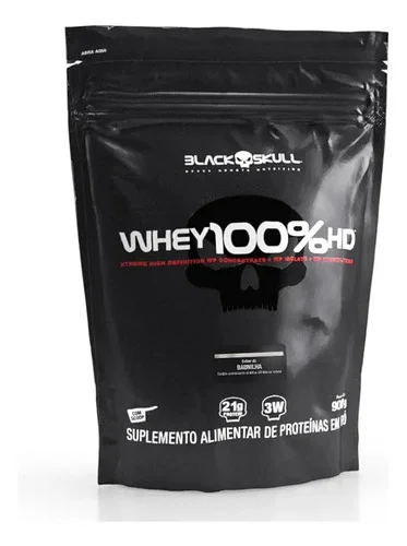 Proteína Black Skull Whey 100% HD em pó sabor Baunilha x 900g