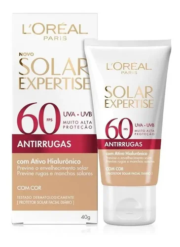 Protetor Solar Facial L'Oréal Paris Solar Expertise Antirrugas Fps 60 Com Cor Tom Claro 40g