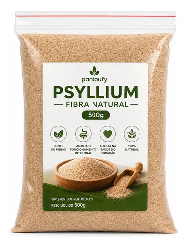 Psyllium 500g Fibra Natural Qualidade Intestinal Sem Gluten