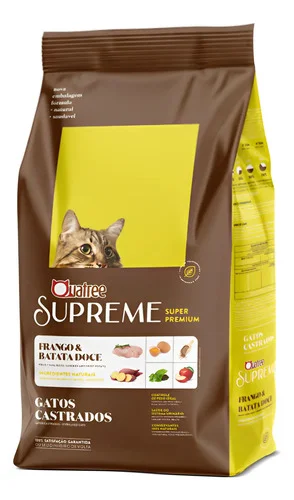 Ração Quatree Supreme 10kg Gato Castrado Frango/batata Doce