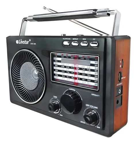 Radio Para Zona Rural 11 Faixas  Pen Drive Recarregavel Preto 127/220v