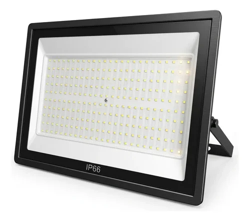 Refletor Led Holofote 3000w Bivolt Prova D'água 6500k 127/220v Preto Branco-frio