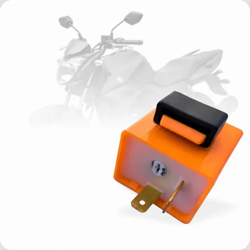 Rele Pisca Seta Led Moto 2 Pinos Com Regulagem De Velocidade Laranja E Preto Com Regulador De Velocidade
