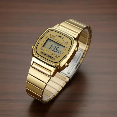 Relógio Casio Feminino Digital Dourado Mini La670wga-9df