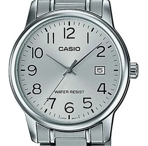 Relógio Casio Masculino Collection Prata Correia Prateado Bisel Prateado Fundo Prateado