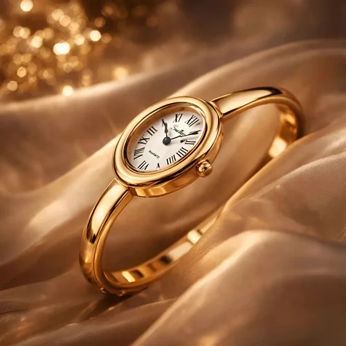 Relógio Feminino Bracelete Pequeno Elegante Oval Vintage Dourado
