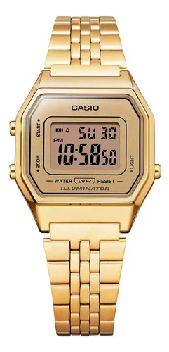 Relogio Feminino Casio Digital - La680wga-9df - Dourado Cor da correia Dourado-escuro