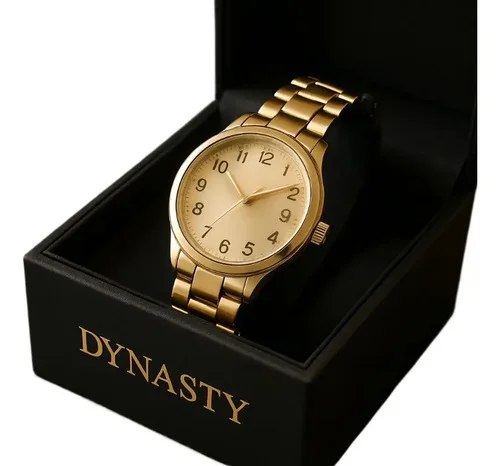 Relógio Feminino Quartzo Dourado Banhado A Ouro 18k Original