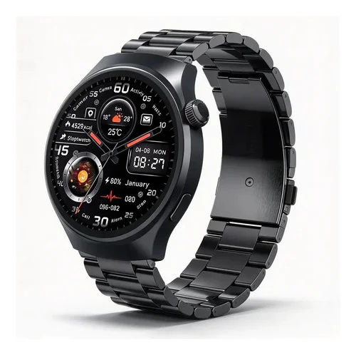 Relógio Inteligente Jiditech MS14 Smartwatch Tela 1.6 IPS HD 60Hz Chamadas Bluetooth 5.0 IP67 Monitor Cardíaco Sono 100 Modos Esportivos Bateria Longa Duração Carregamento Sem Fio 3 Alças, Preto