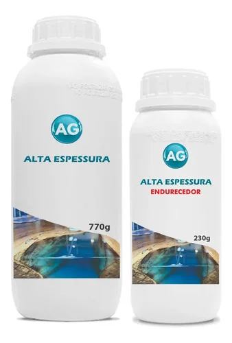 Resina Epóxi Alta Espessura Para Madeira Kit Com 1kg Cor Transparente