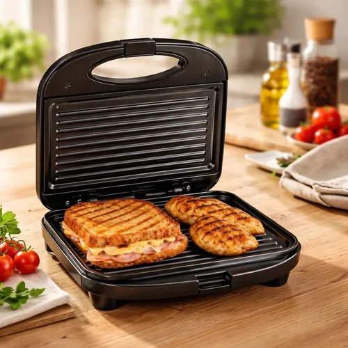 Sanduicheira Elétrica Antiaderente Grill 750w Preto 110/220v Preto 127v