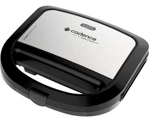 Sanduicheira Elétrica Portátil Chapas Antiaderentes Toast & Grill San615 750w Cadence Saudável Prático Sem Óleo Cor Preto