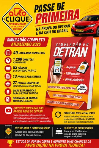 Simulado Com 40 Provas Do Detran Cnh Do Brasil Passar De 1a