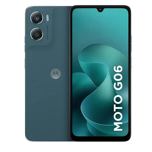 Smartphone Motorola Moto G06 - 64GB 4GB RAM + 8GB Ram Boost, Camera 50MP com AI, Bateria de 5200 mAh e Tela 6.9" - Azul Marinho