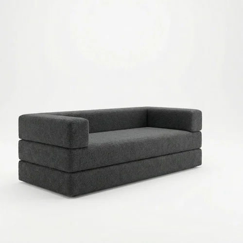 Sofá-cama 100% Espuma 160 Cm  Envio Embalado Em Caixa Grafite 31 Boucle