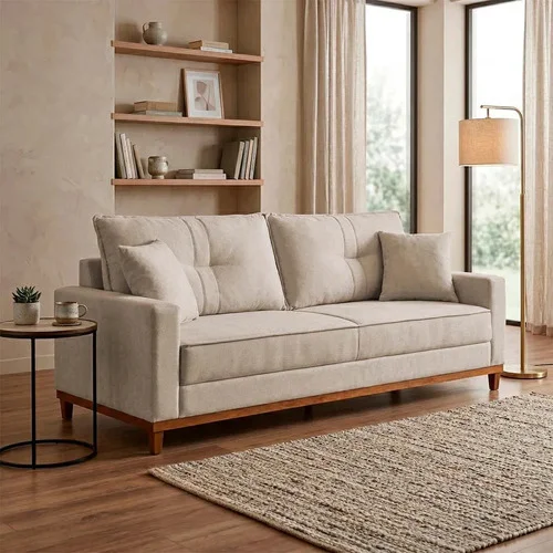 Sofá Living Malibu 230cm Bege Bouclê King House
