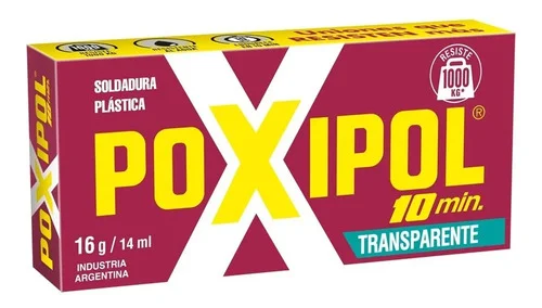 Solda Plástica Transparente 16g/14ml Poxipol Epóxi Multiuso