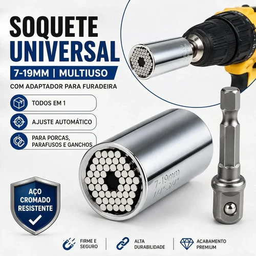 Soquete Universal E Adaptador Parafusadeira 7 A 19mm