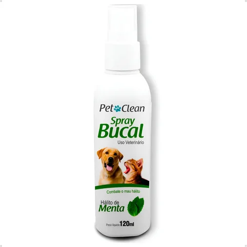 Spray Bucal 120ml Anti Tártaro Mau Hálito Bafo Cães E Gatos
