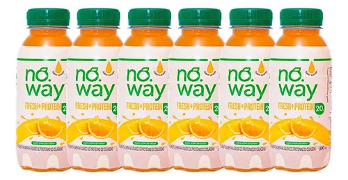 Suco de laranja Noway 20g de Proteína Sem Glúten 300 ml pack x 6
