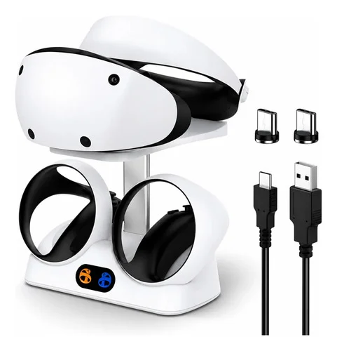 Suporte Base Carregador Compatível Óculos Playstation Ps Vr2 Branco 127/220v