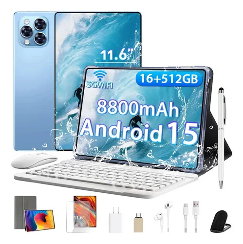 Tablet Tab 16gb Ram 512gb 11.6inch 8800mah Tela360° Android 15 5g Wifi Camera 48mp+Selfie 24mp 1920 Px Hd Tela Apoia O Roblox Youtube Mouse Bluetooth Caneta+bluetooth Teclado Tablet Windows