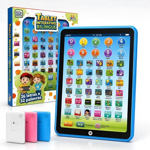 Tablete Interativo Infantil De Crianças Bilingue Educativo