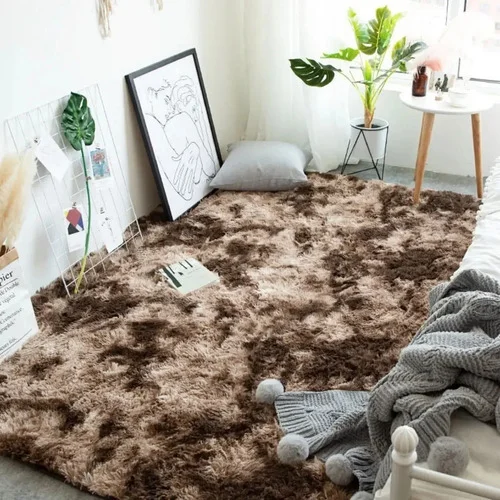 Tapete 2,00x1,50 Peludo Felpudo Sala E Quarto Cores Cor Marrom mesclado