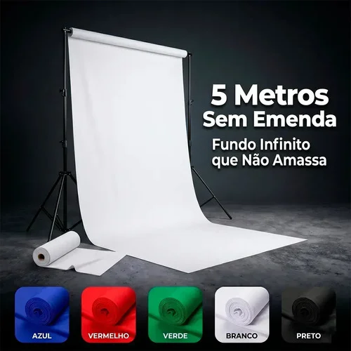 Tecido Chroma Key 5,00 X 1,90 Fundo Fotografico Infinito