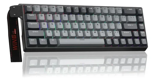 Teclado Aula Win68he Pro Magnético C Fio Preto Rgb Hot Swapp Idioma Inglês Us