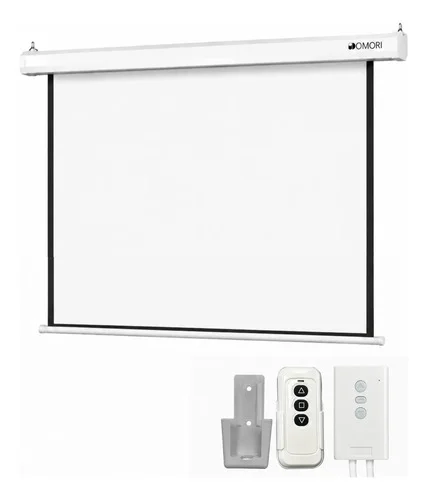 Tela De Projeção Retratil Elétrica 84pol Led Controle Remoto 127v