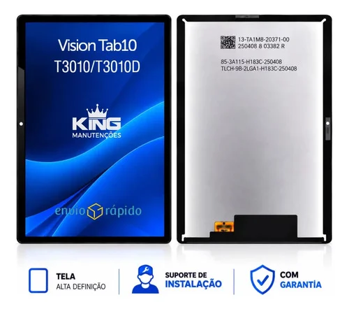 Tela Lcd Display Compativel Tablet Positivo Vision Tab T3010 Preto