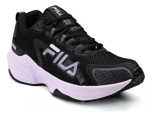 Tênis Fila Academia Corrida Caminhada Macio Treino Casual Fila Preto Branco 42 Br