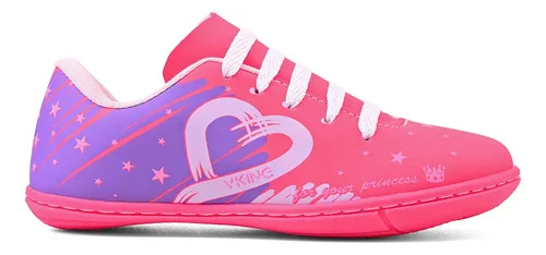 Tênis Futsal Menina Infantil Vking Pink Uva Do 26 Ao 33