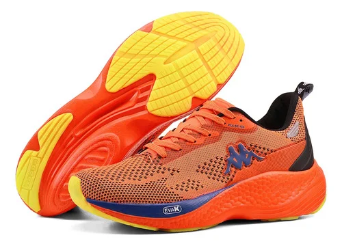 Tênis Kappa Pulse Rx Unissex Corrida Conforto Laranja-royal 41