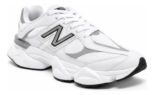 Tênis New Running Masculino Feminino Academia Balance Branco Branco E Cinza Liso 36 Br