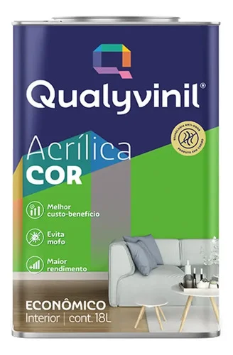 Tinta Acrilica Nova Cores Fosco Mais Econômica Branco/neve Lata 18 Litros Fosco