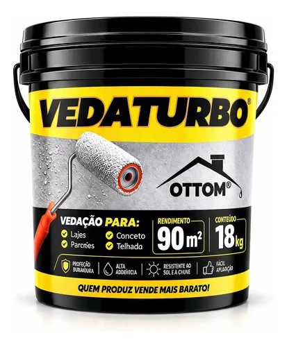 Tinta Emborrachada 18kg Anti Infiltração - Parede E Laje Branco Fosco