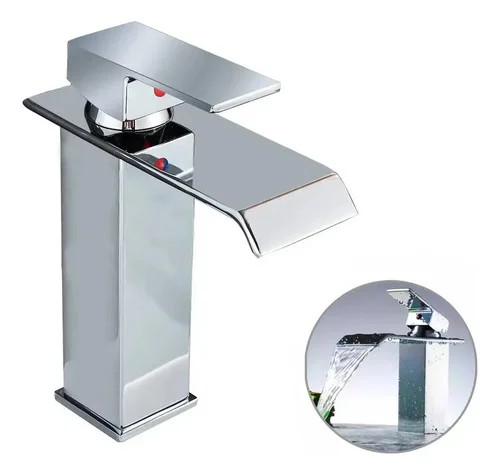 Torneira Banheiro Monocomando Para Lavatório Cascata Cromado Cor Prateado Yesop