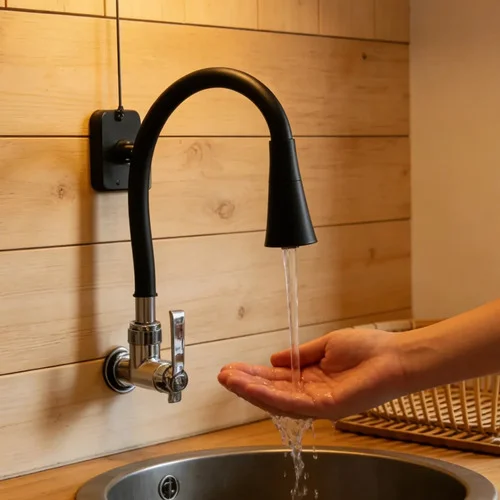 Torneira Gourmet Cozinha Flexível Monocomando Luxo 2 Jatos Preto Parede