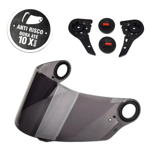 Tsf | Viseira Fw3 Gt Ls2 Ff358 Fumê Kit Reparo Botão Fumê