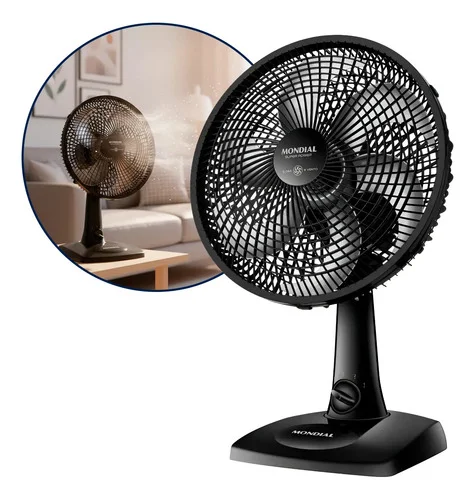 Ventilador De Mesa 30cm Super Power 60w Vsp-30-b Turbo 30 Cm Preto 127v Prata 6