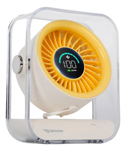 Ventilador de Mesa Nexara N-FS002 7 Pás Silencioso 28dB Recarregável USB-C