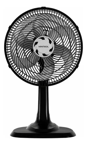Ventilador De Mesa Turbo Premium 6p 30cm Preto Ventisol Preto