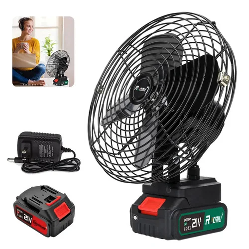 Ventilador Portatil 8 Polegadas A Bateria Recarregavel